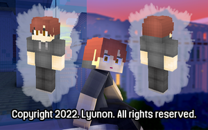 회색 반팔후드 소년 스킨